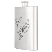 Love Liquid Gold | Sleek Minimalist Script Party  Flachmann (Links)