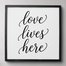 Love Lives Here Script Wall Art Photo Tile