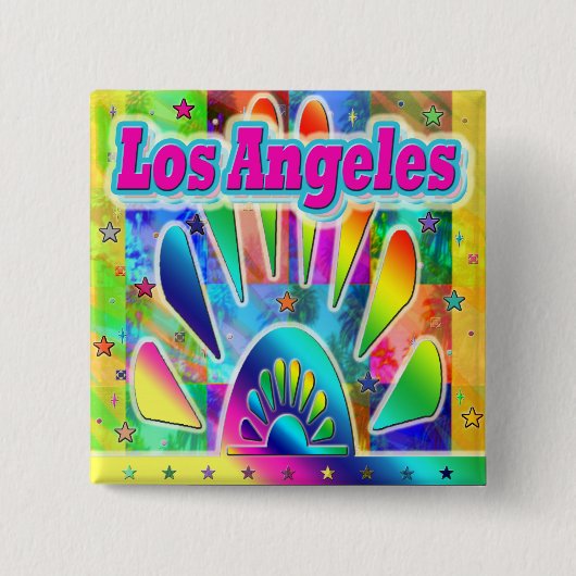 Love Los Angeles Sun & Palms Button (Vorderseite)