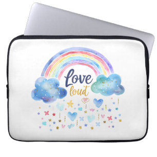 Love Loud Regenbogen Süße Pastell-Regenbogen-Kun Laptopschutzhülle