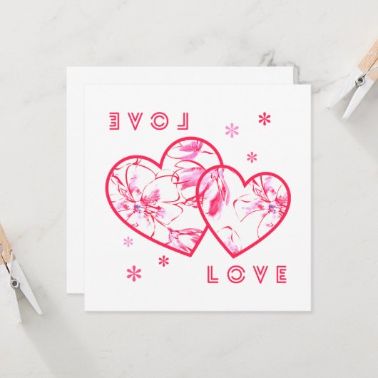 Love Love Karte (Vorderseite/Rückseite Beispiel)