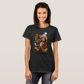 Love Lunch Lady Leopard Pumpkin Turkey Fall Thanks T-Shirt (Vorne ganz)