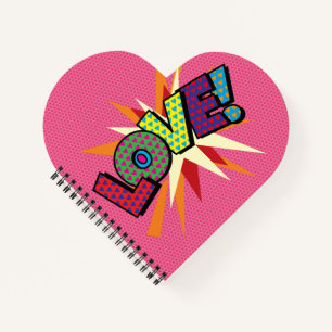 LOVE Lustige Retro-Comic-Book Notizblock