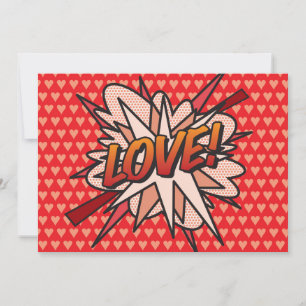 LOVE Lustige Retro-Comic-Book-Pop-Art Einladung