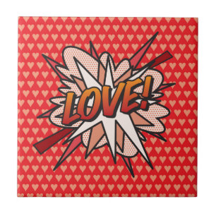 LOVE Lustige Retro-Comic-Book-Pop-Art Fliese