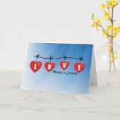 Love Makes a Family - Hearts Karte (Gelbe Blume)