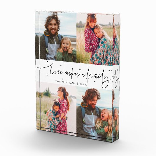 Love Makes a Family Modern Script Fotoblock (Rechts)