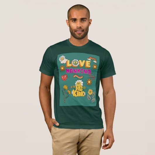 Love Mankind Be Kind Tee – Positive Message  (Vorne ganz)