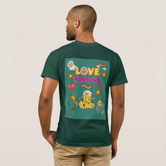 Love Mankind Be Kind Tee – Positive Message (Schwarz voll)