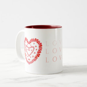 LOVE Maroon Zweifarbig Tasse