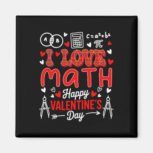 Love Math Happy Valentine's Day Math Teacher Stude Magnet (Vorne)