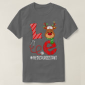 Love Medical Assistant Christmas Candy Cane Reinde T-Shirt (Design vorne)