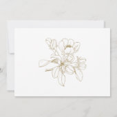 Love Memory Elegant Floral Gold Vielen Dank Einladung (Rückseite)