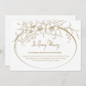 Love Memory Elegant Floral Gold Vielen Dank Einladung (Vorne/Hinten)