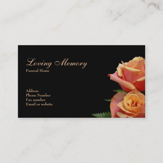 Love Memory Floral Business Card Visitenkarte (Vorderseite)