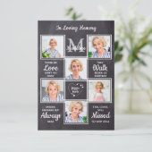 Love Memory Foto Collage Beerdigung Beileid Dankeskarte (Stehend Vorderseite)