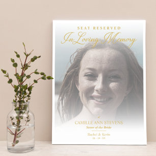 Love Memory Gold Hochzeitsreservierung Sitzplatz L Poster