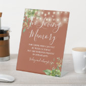 Love Memory Greenery Lights Terracotta Wedding Sockelschild (In SItu)