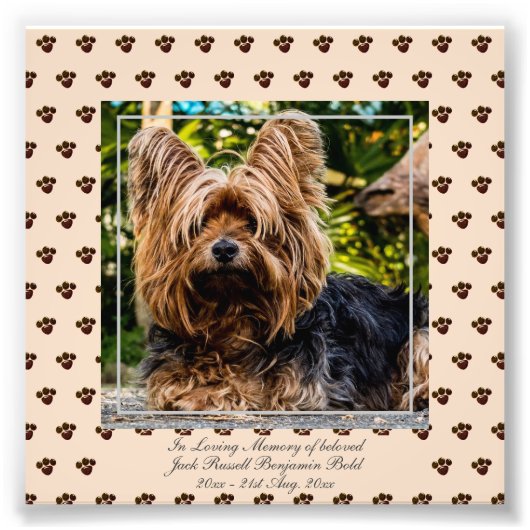 Love Memory Jack Russell FOTO Keepake (Vorne)