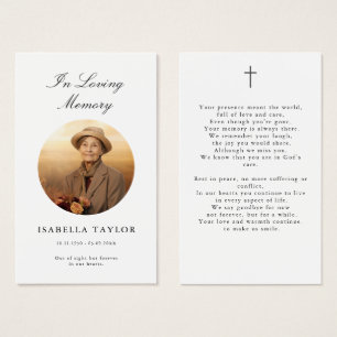 Love Memory Katholic Funeral Foto Prayer Card