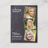 Love Memory Memorial Beerdigung Belegekarte 3 Foto Telefonnummerkarte (Vorderseite)