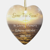 Love Memory Memorial Heiliges Kreuz Keramikornament (Rechts)