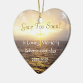 Love Memory Memorial Heiliges Kreuz Keramikornament (Links)