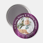 Love Memory Memorial Lila Marble Foto Beerdigung Magnet (Vorderseite/Rückseite)