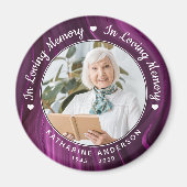 Love Memory Memorial Lila Marble Foto Beerdigung Magnet (Vorne)
