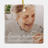 Love Memory Moderne Elegantes Herz Foto Gedenkstät Keramikornament (Vorderseite)