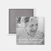 Love Memory Moderne Elegantes Herz Foto Gedenkstät Magnet (Vorderseite/Rückseite)