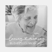 Love Memory Moderne Elegantes Herz Foto Gedenkstät Magnet (Vorne)