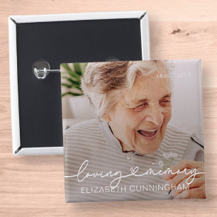 Love Memory Modernes Elegantes Herz-Foto Button