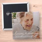 Love Memory Modernes Elegantes Herz-Foto Button