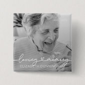 Love Memory Modernes Elegantes Herz-Foto Button (Vorderseite)