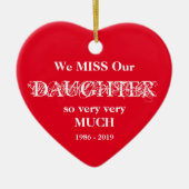 Love Memory Personalisiert DAUGHTER Weihnachten Keramik Ornament (Vorne)