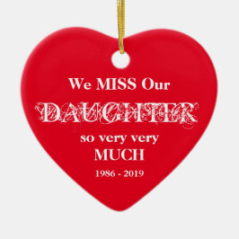 Love Memory Personalisiert DAUGHTER Weihnachten Keramik Ornament