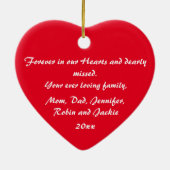 Love Memory Personalisiert DAUGHTER Weihnachten Keramik Ornament (Hinten)