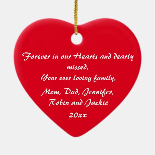 Love Memory Personalisiert DAUGHTER Weihnachten Keramik Ornament (Hinten)