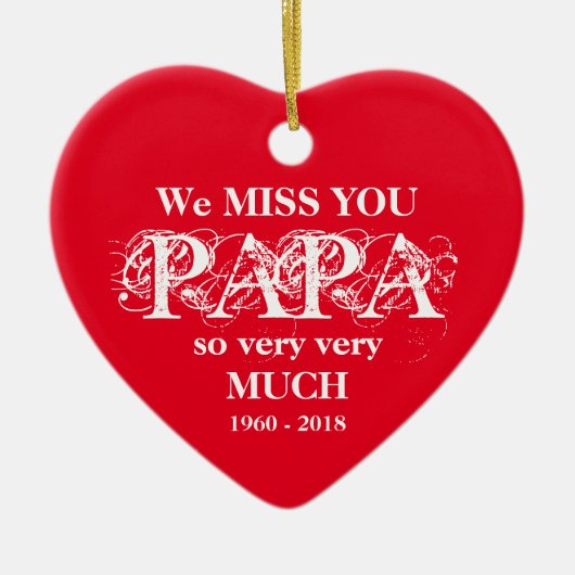 Love Memory Personalisiert PAPA Weihnachtsschmuck (Vorne)