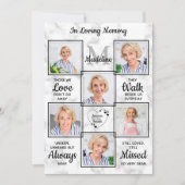 Love Memory Remembrance Foto Beileid Beerdigung Dankeskarte (Vorderseite)