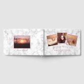 Love Memory Rose Gold Rosa Marmorfoto Collage Gästebuch (Voll)