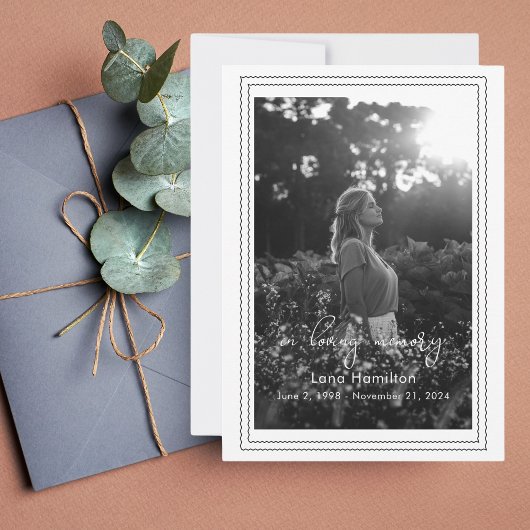 Love Memory Script Gerahmt Foto Beerdigung Program Einladung