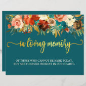 Love Memory Sign - Aquamarin & orange Hochzeit (Vorne/Hinten)