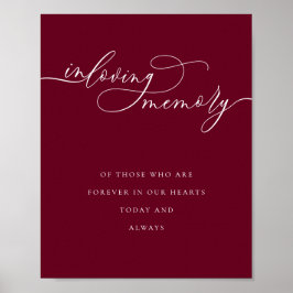 Love Memory Simple Burgundy vermisst Poster