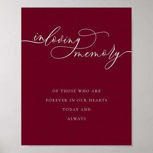 Love Memory Simple Burgundy vermisst Poster (Vorne)
