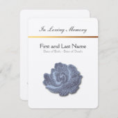 Love Memory Vintage Rose 3 Beerdigung Ankündigung (Vorne/Hinten)