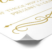 Love Memory Wedding Sign Gold Swirl Kalligraphie Poster (Ecke)