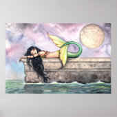 Love Mermaid auf Pier Poster Print (Vorne)