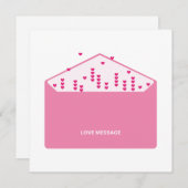 Love Message Pink Hearts Minimalist Cute Funny   Einladung (Vorne/Hinten)